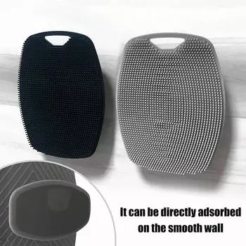 Побалуйте себя силиконовой массажной щеткой для пилинга Удобная и практичная, легко моющаяся ванна чёрный