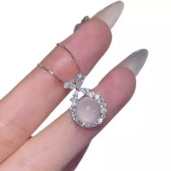 Побег с ожерельем «Принцесса-бант» для женщин, новый стиль, легкая роскошная темпераментная ниша, халцедоновая ключичная цепочка для подруги