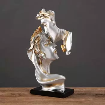 Поцелуй и любовь, индивидуальное украшение, изделия из смолы, украшение для дома, гостиной, книжного шкафа, офиса золотой