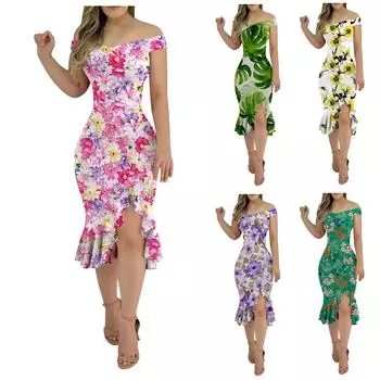 (Почему я) Женское сексуальное свободное простое платье миди с открытыми плечами и открытой спиной с разрезом и рюшами на молнии сзади, праздничное платье, коктейльные платья M розовый