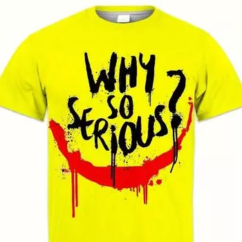 Почему так серьезно 3D-принт футболка летняя женская ретро-футболка с круглым вырезом и короткими рукавами унисекс популярная повседневная футболка S