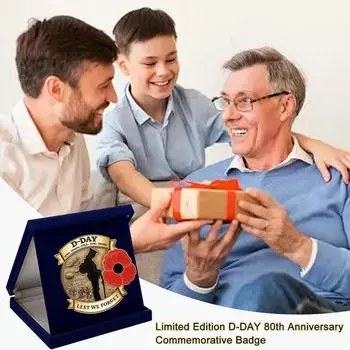 Почетный значок «День Д» на 80-ю годовщину высадки в Нормандии Эмалевая нашивка «День Д» на 80-ю годовщину высадки в Нормандии Для исторических коллекционных сувениров United States