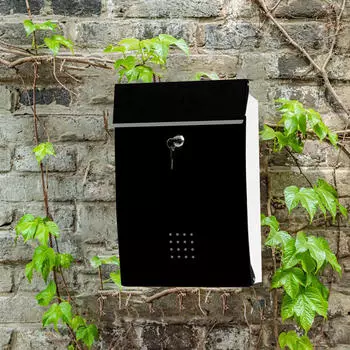 Почтовый ящик с замком, настенный почтовый ящик с замком, почтовый ящик для улицы, почта для квартиры, крыльца, дома White Black