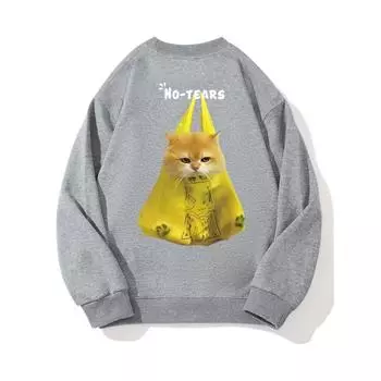 Модный топ с принтом Pocket Cat, повседневная спортивная одежда на осень и зиму, хлопковая толстовка M чёрный