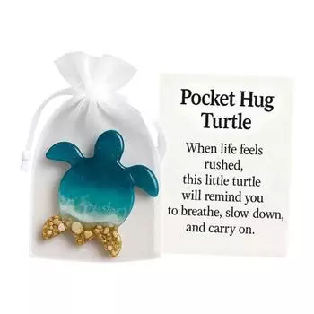 Pocket Hug Animal with Positive Card Emotional Support Resin Animal Token Dachshund Turtle Owl Cat Corgi Bulldog Statue Figurine Inspirational Gift F