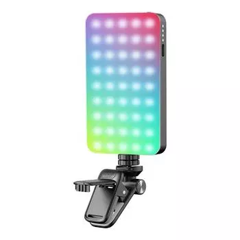 Pocket RGB Fill Light LED Video Light 2500K-9000K Dimmable 10 Scene Lighting Effects Video Conferenc