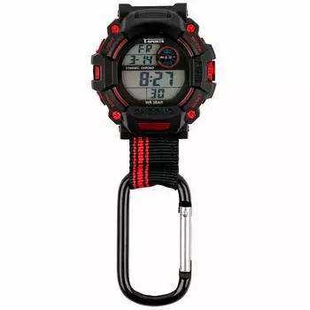 Pocket Watch Carabiner Watch Digital Waterproof Stopwatch with Light Black [Clefer] AZ-CB-D140-BK