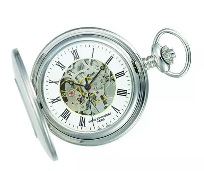 Pocket Watch Mechanical Manual Winding Skeleton DWA004 [Charles Hubert] Men s серебряный