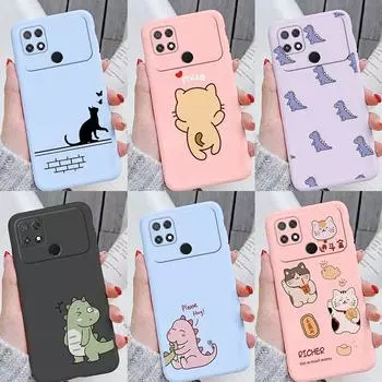 Poco C40 PocoC40 C 40 Чехол Милый кот Мультяшное животное Пара Мягкая силиконовая защита для телефона Чехол для Poco C40 Fundas Бампер Противоударная защитная задняя сумка Poco C40