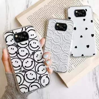 Чехол для Poco X3 Pro, силиконовый чехол для Xiaomi Poco X 3 NFC F3 GT M3, чехол для Xiaomi Mi 11T Pro 11 Lite 10T 10, чехол для телефона со смайликом и сердечком Mi 10 Lite(5G)