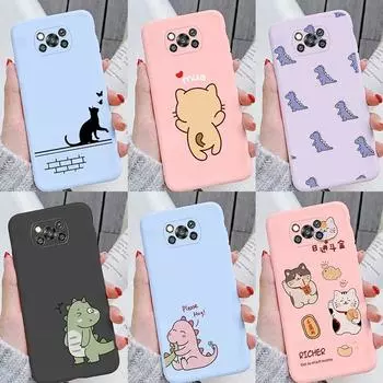 Poco X3 Pro PocoX3 NFC X 3 Чехол Силиконовый защитный мягкий чехол на заднюю панель Милый динозавр Мягкий чехол из ТПУ для Xiaomi Poco X3 Противоударный чехол для телефона Задняя крышка Poco X3