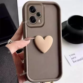 Pocof5 F5pro милый 3D Love Heart силиконовый чехол для Xiaomi Mi Poco F5 Pro 5g женский матовый кофейный чехол на Poko F 5 Poco F5 белый