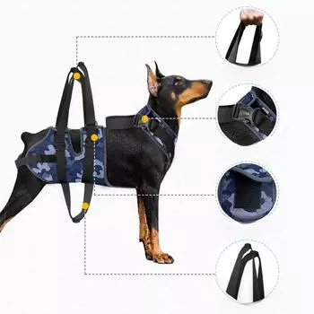Подъемная шлейка для задних ног, регулируемая поддерживающая стропа для домашних животных, помощь слабым ногам, шлейка для выгула собак, восстановление после травм у старых собак S синий