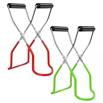 Подъемник для консервных банок с ручкой-захватом Щипцы для консервных банок из нержавеющей стали Термостойкость для безопасного и надежного захвата зелёный