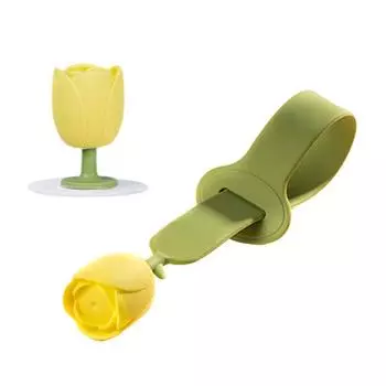 Подъемник для крышки унитаза, милый тюльпан, прочный силиконовый чехол для сиденья унитаза, ручка для подъема, не прикасайтесь, зеленый зелёный