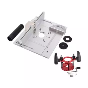 Подъемник фрезера Простота установки Диапазон зажима от 63,5 до 65 мм Подъемный ход инструмента для обрезки кромок 40 мм Комплект фрезера Рабочий стол фрезера
