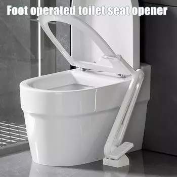 Подъемник крышки унитаза Педаль Бесконтактный подъемник сиденья унитаза Не нужно наклоняться Гигиенические аксессуары для ванной комнаты белый