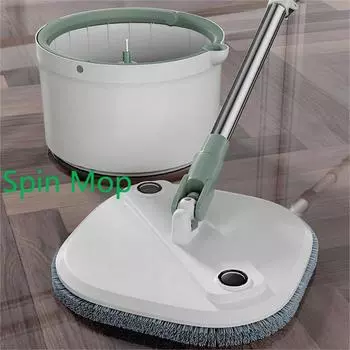 Подъемное ведро для ручной стирки Плоская швабра Spin Mop 2 PCS MOPS