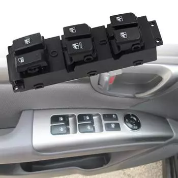 Подъемный переключатель окна, левый тонкий пластиковый передний электрический главный переключатель окна из нержавеющей стали