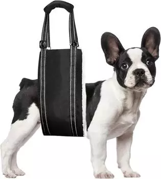 Подъемный ремень для собак, регулируемый, поддерживающий строп для задних ног пожилых собак, для помощи собакам и реабилитации связок старых собак S чёрный