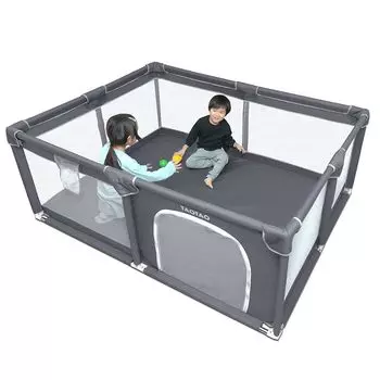 [Под присмотром воспитателя] Детский манеж, сетка, детское ограждение (темно-серый, 120см160см) ТАОТАО