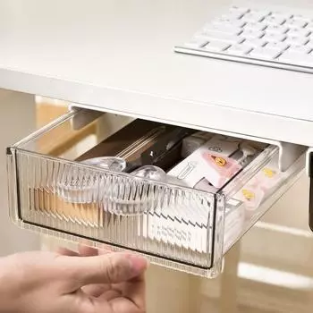 Под ящиком стола Скрытый органайзер для стола Поднос для карандашей Органайзер для ящика под столом для хранения тетрадей Ручки Карандаши Коробки для ключей