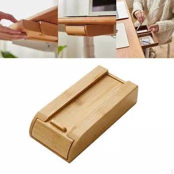 Под столом ящик скрытый прочный выдвижной лоток для карандашей большой емкости 19.5x9.5x16.5cm