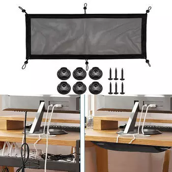 Под столом Сетка для прокладки кабелей Гибкая сетка-органайзер Черный шнур