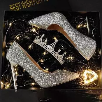 Подарите девушке-принцессе подарок на 18-летие, подарок для взрослых, высокие каблуки, кристаллы для взрослых, восемнадцать девушек-студенток на шпильках 34