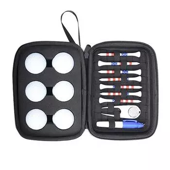 Подарки для гольфа для мужчин и женщин Сумка для хранения аксессуаров для гольфа Держатель для мячей для гольфа Многофункциональный нож для бивней Зажим для мячей для гольфа чёрный