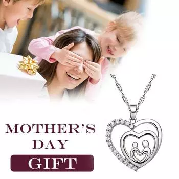 Подарки для мамы, ожерелье с кулоном в виде сердца на день матери и дочери золотой