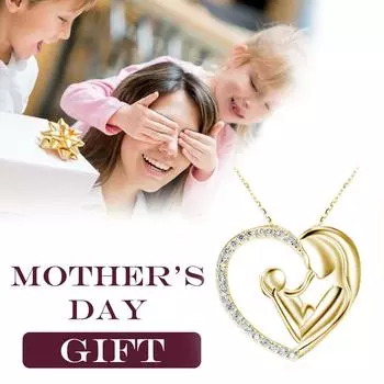 Подарки для мамы, ожерелье с подвеской в форме сердца для мамы и дочки золотой