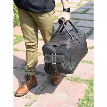 Подарки для него|Кожаная дорожная сумка с монограммой|Подарок на День святого Валентина|Кожаная сумка для выходных|Кожаная дорожная сумка|Сумка для ночлега 22 x 11 x 11 in