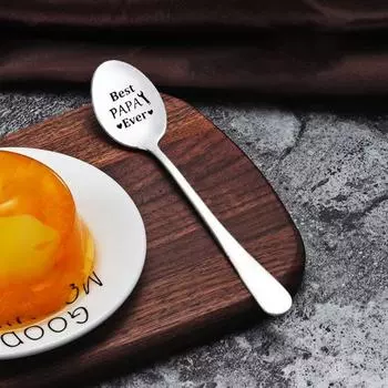 Подарки для папы, ложка для мороженого, ложка из нержавеющей стали с гравировкой для мужчин, подарок на день отца, забавная ложка-лопатка