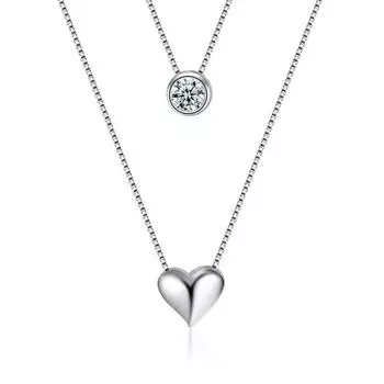 Подарки для подруг Двойное ожерелье в форме сердца Женская мода Темпераментное ожерелье Ювелирные изделия Сотня с украшениями Короткая цепочка на ключицу Copper