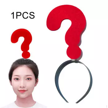 Подарки для вечеринок, ободки для волос, рождественские украшения для волос, забавные аксессуары для костюмов Question Mark Red