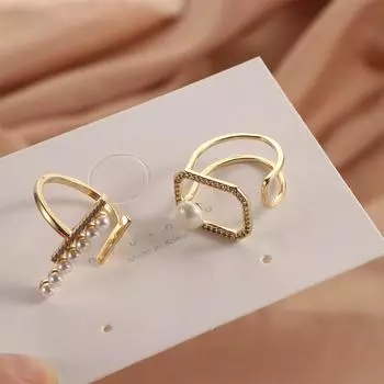 Подарки для влюбленных геометрические романтические регулируемые квадратные металлические кольца кольца для пальцев ювелирные изделия для вечеринок открытое кольцо 1