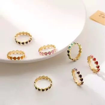 Подарки Изысканное универсальное масляное кольцо с каплей Любовные кольца Ювелирные изделия Персиковое сердце