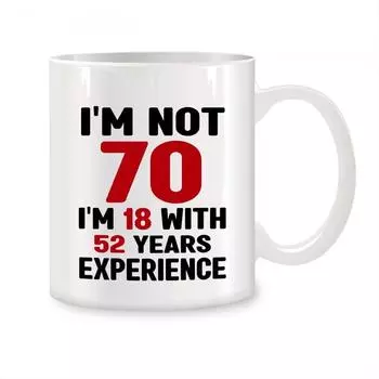 Подарки на 70 лет женщинам, мужчинам Кружки для бабушек, дедушек Подарки на день рождения Новинка Кофейные керамические чайные чашки Белая кружка 11 унций 330ml