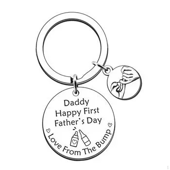 Подарки на день отца, брелок для ключей, забавный брелок из нержавеющей стали, брелок для папы, папы