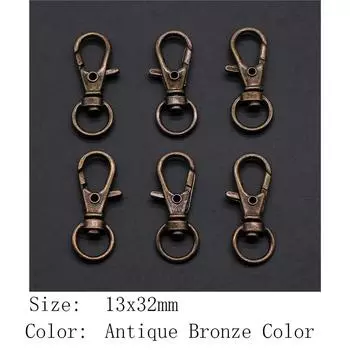Подарки на день рождения Аксессуары для женщин Застежка-карабин 3 размера 2 цвета Аксессуары Детали Предметы Сумки Аксессуары A05-10pcs-13x32mm-Nickel