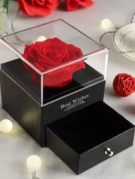 Подарки на день рождения для женщин. Стабилизированные розы. Подарки для девушки. Настоящие консервированные розы. Подарки на День святого Валентина на ее годовщину. Романтические подарки для жены синий