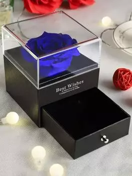 Подарки на день рождения для женщин. Стабилизированные розы. Подарки для подруги. синий