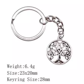 Подарки на день рождения Мужской брелок Дерево жизни Брелок Бизнес Женские цепочки A20-1pcs-17x18mm