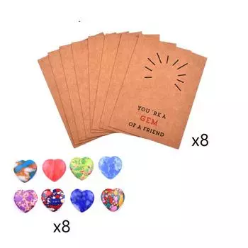 Подарки на День святого Валентина для детей Упаковка валентинок с пластиковыми сердечками в форме сердца Материал Валентинка 8 шт One Size