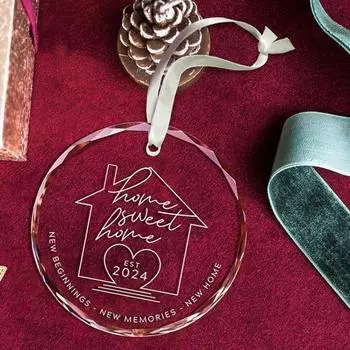 Подарки на новоселье 2024 Новое украшение для дома для новых домовладельцев Прозрачный кулон на новоселье для пары женщин чёрный