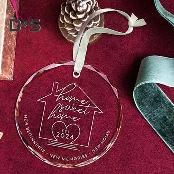 Подарки на новоселье 2024 Новое украшение для дома для новых домовладельцев Прозрачный кулон на новоселье для пары женщин чёрный
