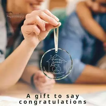 Подарки на новоселье 2024 Новое украшение для дома для новых домовладельцев Прозрачный кулон на новоселье для пары женщин чёрный