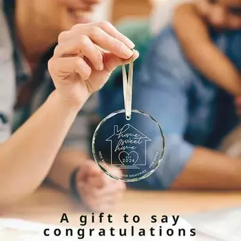 Подарки на новоселье Yousheng 2024 Новое украшение для дома для новых домовладельцев Прозрачный кулон на новоселье для пары женщин чёрный