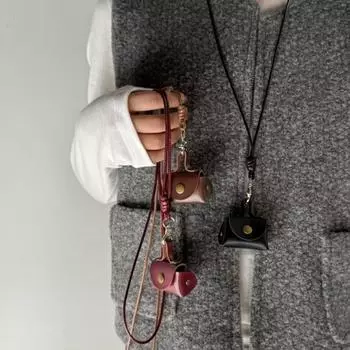 Подарки Наушники Сумка Подвеска Женское Ожерелье Мини и Компактный Подвесной Кошелек На Шею Ожерелье Для Женщин вино красного